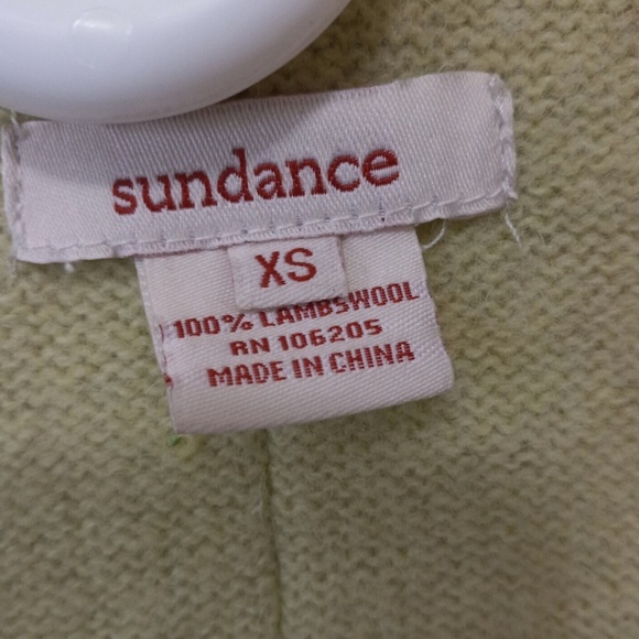 SUNDANCE Light Lime Green Lambswool Button Cardigan Jacket (Size XS) - Picture 2 of 3